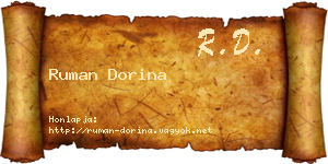 Ruman Dorina névjegykártya